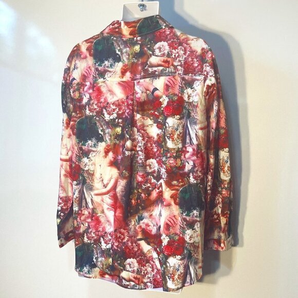 Pretty Little Thing SZ 10 Silky romantic floral 2pc loungewear set comfy loose - Picture 6 of 9